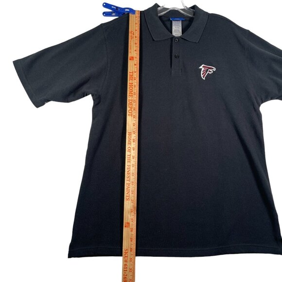 Atlanta Falcons Polo Shirt Mens M Black NFL Reebok Short Sleeve Embroidered NEW - Picture 7 of 11